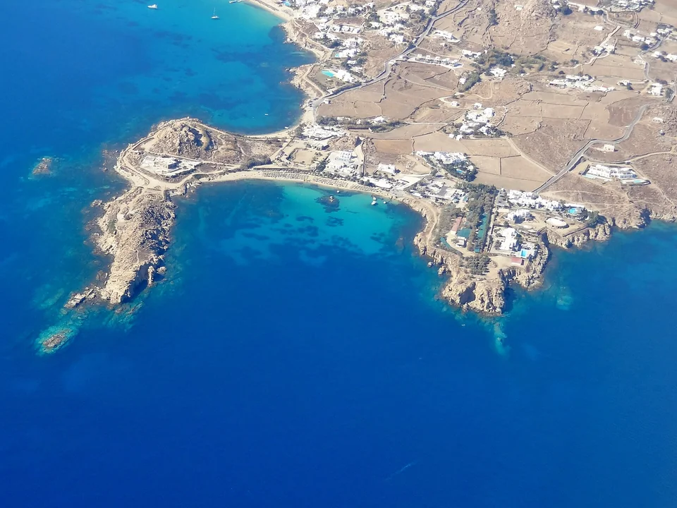 Aerial view of Paranga Bay and the surrounding coastline in September 2013